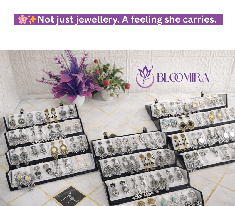 Premium Oxidized Jhumka Earrings Box – 16 Pair Combo Set